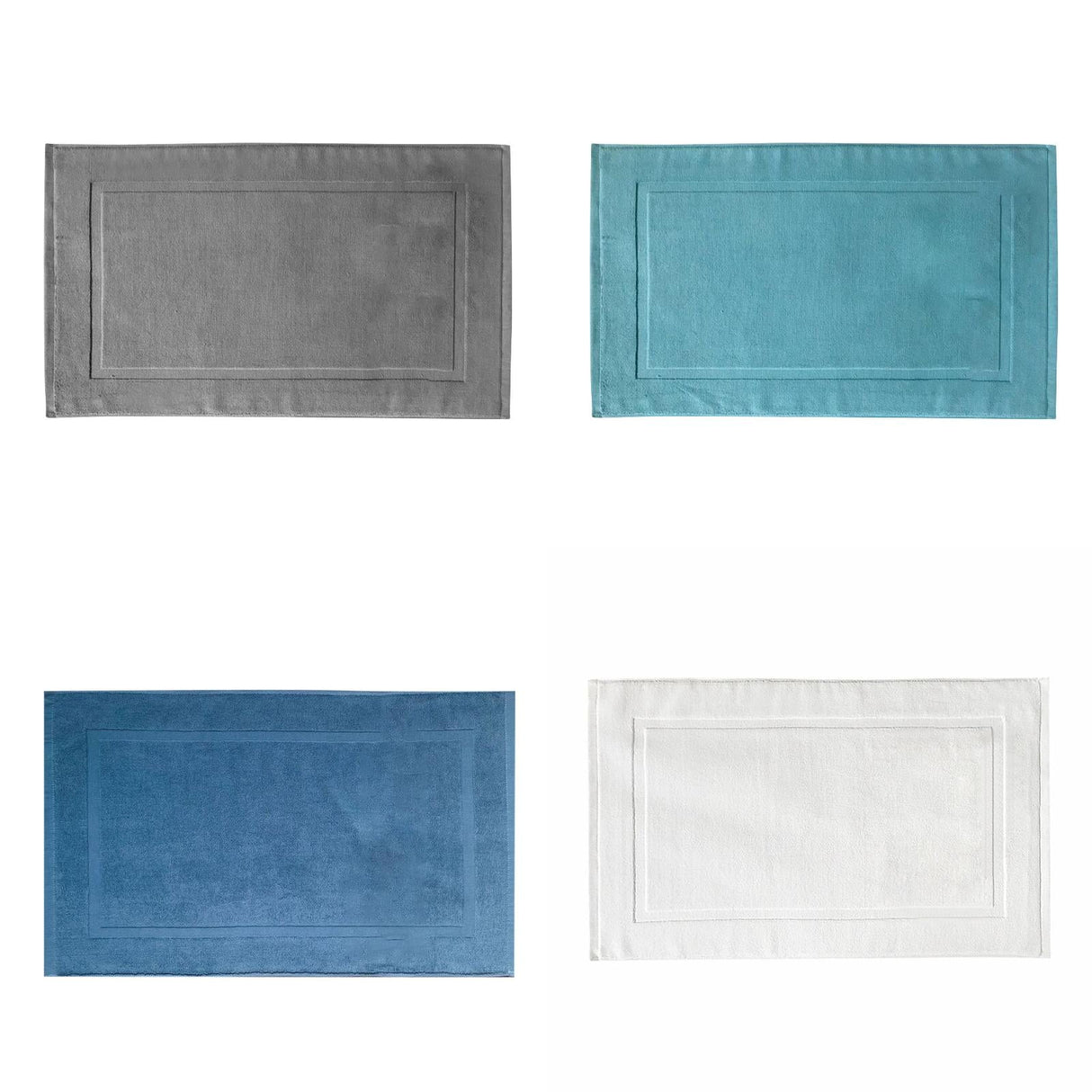 2PCS White Cotton Classic Rug Bath Mats Absorbent Cotton Hotel Spa Shower Bathtub Mats [Not A Bathroom Rug] Machine Washable Shower Bathroom Floor Towel G-White 1PCS & A 1PCS & B 1PCS & C 1PCS
