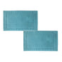 2PCS White Cotton Classic Rug Bath Mats Absorbent Cotton Hotel Spa Shower Bathtub Mats [Not A Bathroom Rug] Machine Washable Shower Bathroom Floor Towel White