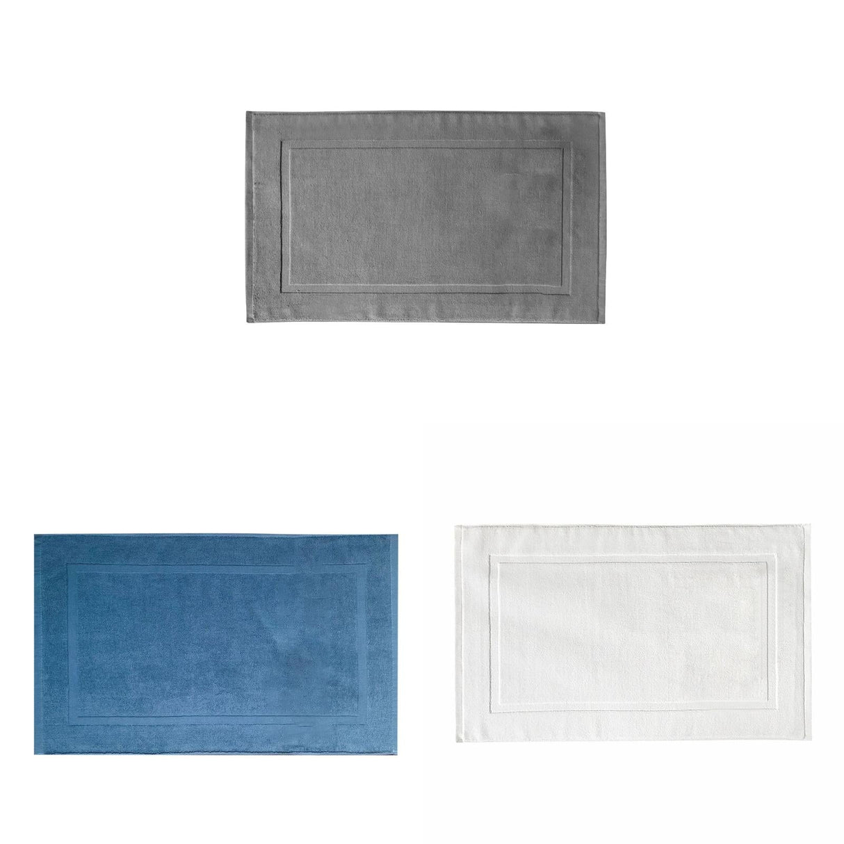 2PCS White Cotton Classic Rug Bath Mats Absorbent Cotton Hotel Spa Shower Bathtub Mats [Not A Bathroom Rug] Machine Washable Shower Bathroom Floor Towel White 1PCS & A 1PCS & C 1PCS