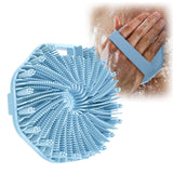 The Sud Bud Silicone Body Scrubber - Exfoliating for Sensitive Skin, Shower Use, Hanging Design, Durable Massage Brush,##grey/1 pc #blue - Front View
