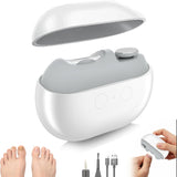 Smart Nail Clippers, Electric Toenail Clippers for Seniors and Babies, 2026 3-in-1 Electric Nail Clippers and Polisher (with LED Light, USB Port, and Nail Clipper Storage Case) (Black) White