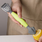 Green Stainless Steel 3-in-1 Citrus Zester & Juicer – Multi-Functional Lemon Grater, Peeler & Juicing Tool with Soft Grip Handle for Oranges, Limes & Grapefruit