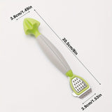 Green Stainless Steel 3-in-1 Citrus Zester & Juicer – Multi-Functional Lemon Grater, Peeler & Juicing Tool with Soft Grip Handle for Oranges, Limes & Grapefruit - Side View