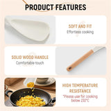 Multifunction Spatula Cooking Spoon, Multi Function Spatula Spoon, Silicone Cooking for Kitchen, 2 in 1 Multi Function Spoon, For Cook and Serving (Black, L) Black - Top-Down View