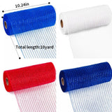 Clearance 4 Rolls Poly Burlap Deco Mesh 10 Inch Wide Decorative Ribbon Wrapping Home Door Wreath Decoration DIY Crafts Making - Rear View