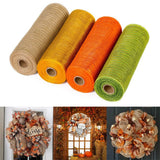 Clearance 4 Rolls Poly Burlap Deco Mesh 10 Inch Wide Decorative Ribbon Wrapping Home Door Wreath Decoration DIY Crafts Making