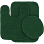 Bathroom 6 Modern Solid Print 3-Count Grey Polyester Bath Rugs, 18 x 28, Non-Slip Backing Dark Green