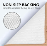 Bathroom 6 Modern Solid Print 3-Count Grey Polyester Bath Rugs, 18 x 28, Non-Slip Backing Navy Blue