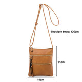 Small Crossbody Purses for Women Multi Pocket Travel Bag Over The Shoulder with Extra Long Strap - Beige Brown