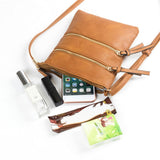 Small Crossbody Purses for Women Multi Pocket Travel Bag Over The Shoulder with Extra Long Strap - Beige Brown - 45-Degree Angle