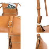 Small Crossbody Purses for Women Multi Pocket Travel Bag Over The Shoulder with Extra Long Strap - Beige Brown