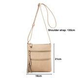 Small Crossbody Purses for Women Multi Pocket Travel Bag Over The Shoulder with Extra Long Strap - Beige Light Khaki