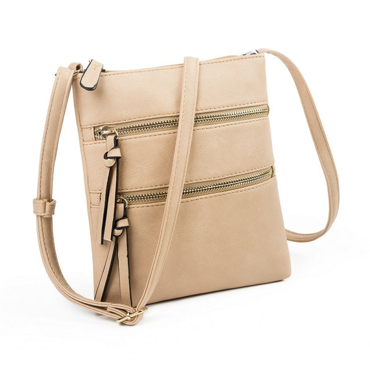 Small Crossbody Purses for Women Multi Pocket Travel Bag Over The Shoulder with Extra Long Strap - Beige Light Khaki