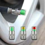 4pcs Car Tire Pressure Monitor Gauge Valve Stem Caps Sensor Indicator 3 Color Eye Alert