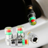 4pcs Car Tire Pressure Monitor Gauge Valve Stem Caps Sensor Indicator 3 Color Eye Alert