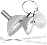4 Pcs Metal Stainless Steel Funnel, Large Small Funnel Set of 3, Food Grade Mini Funnels for Kitchen Use Filling Bottles Liquor Flask Tiny Spice Cooking Powder Water Silver