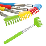 Retractable Telescoping Back Scratchers Stainless Steel with Non Slip Handle Extends 27 Inches Assorted Colors 4-pack Blue,Yellow,Red,Green - Front View