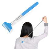 Retractable Telescoping Back Scratchers Stainless Steel with Non Slip Handle Extends 27 Inches Assorted Colors 4-pack Blue,Yellow,Red,Green - Side View