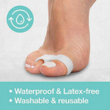 Toe Separators with 2 Loops - Pack of 4 Soft Gel Bunion Correctors - White - Top-Down View
