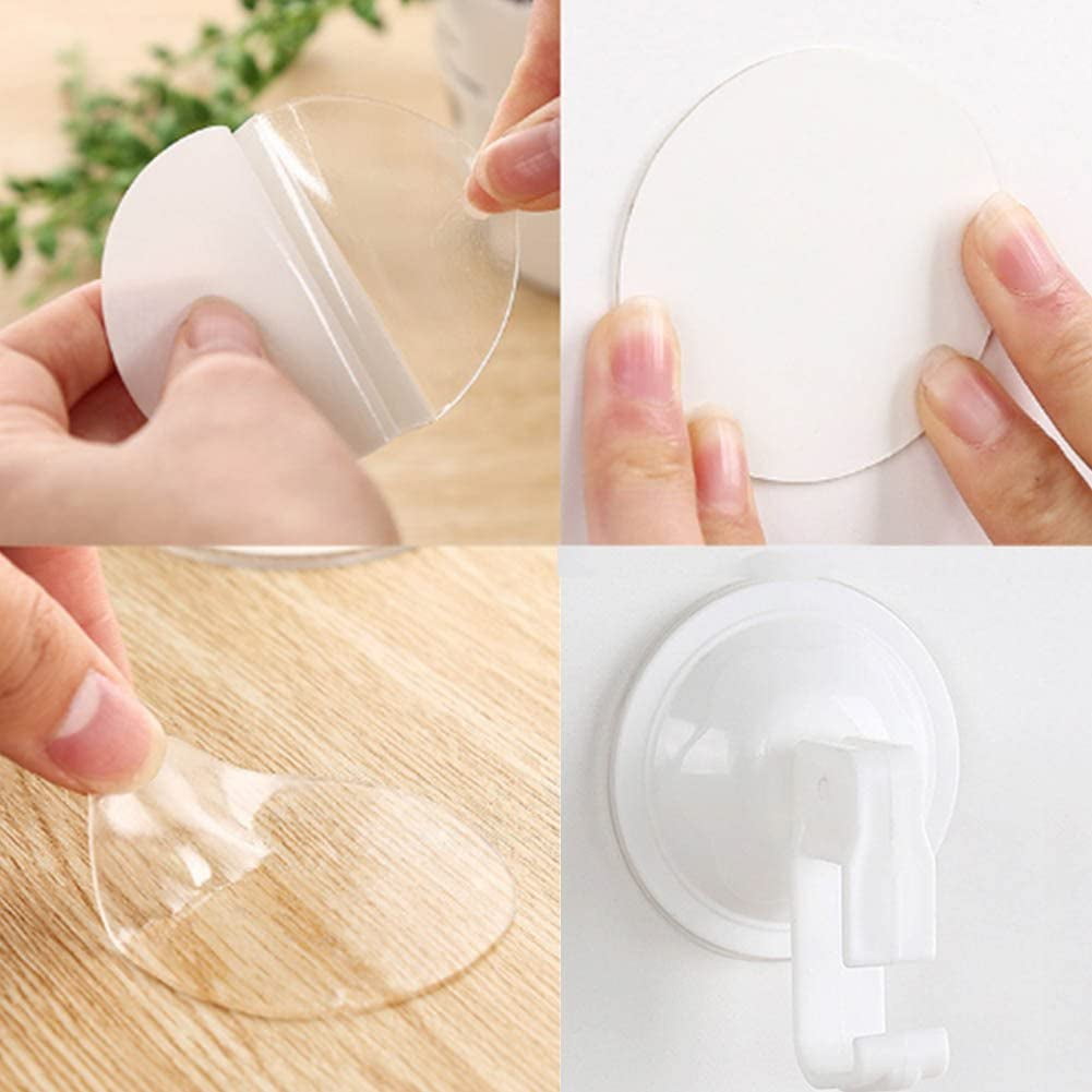 10Pcs Double-Sided Adhesive Stickers, Round Clear, Waterproof Silicone Fixing Adhesives, Suction Cup Auxiliary