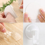 10Pcs Double-Sided Adhesive Stickers, Round Clear, Waterproof Silicone Fixing Adhesives, Suction Cup Auxiliary