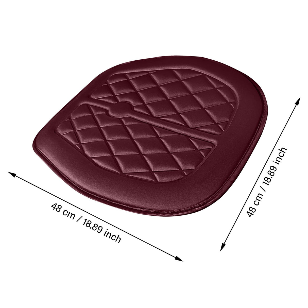 Car Seat Cushion, Driver Seat Cushion with Comfort Memory Foam & Non-Slip Rubber Bottom, Car Seat Pad Works with 95% of Vehicles and Office Chair or Home 48x48cm/18.89x18.89 inches Black