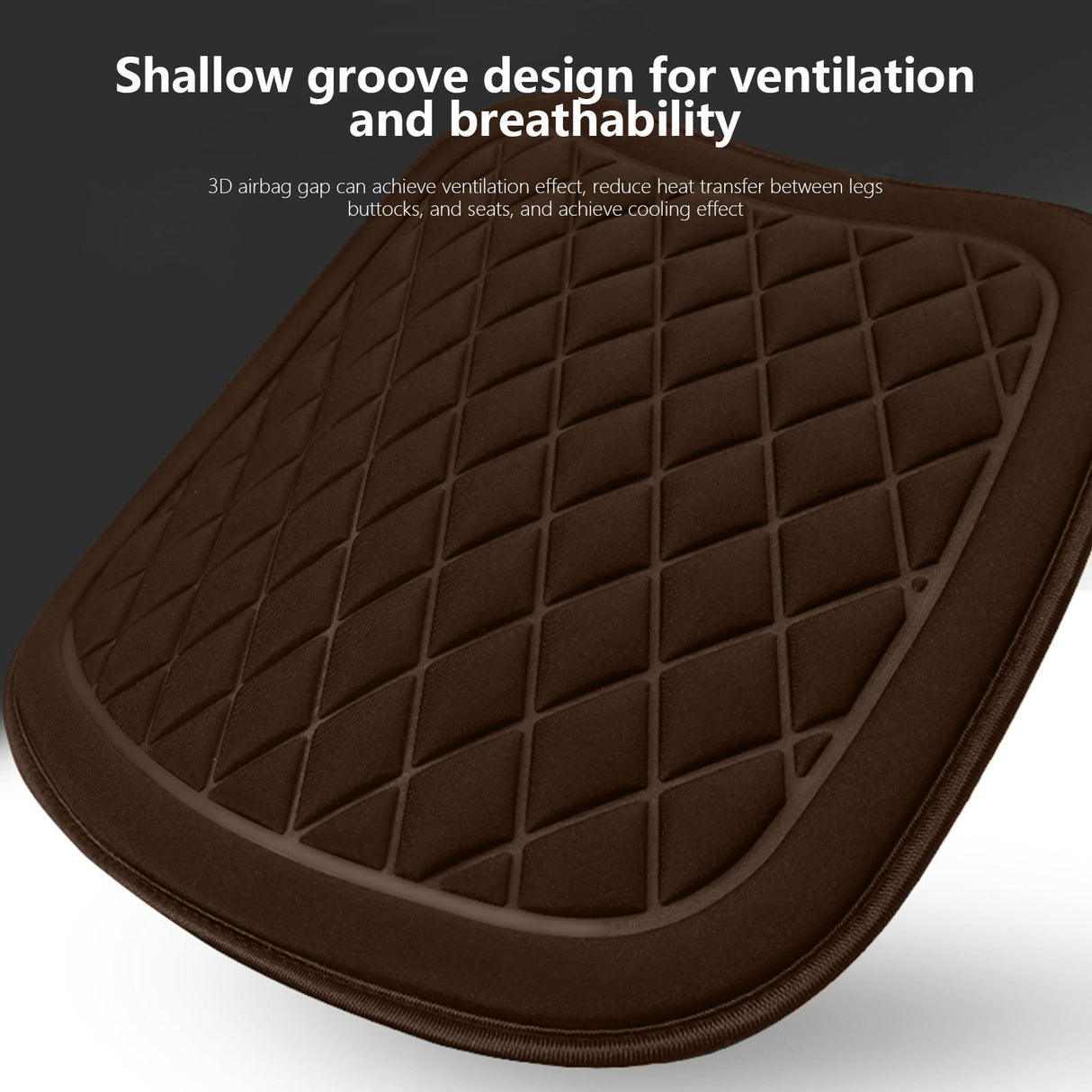 Car Seat Cushion, Driver Seat Cushion with Comfort Memory Foam & Non-Slip Rubber Bottom, Car Seat Pad Works with 95% of Vehicles and Office Chair or Home 44x48cm/17.32x18.9 inches Coffee