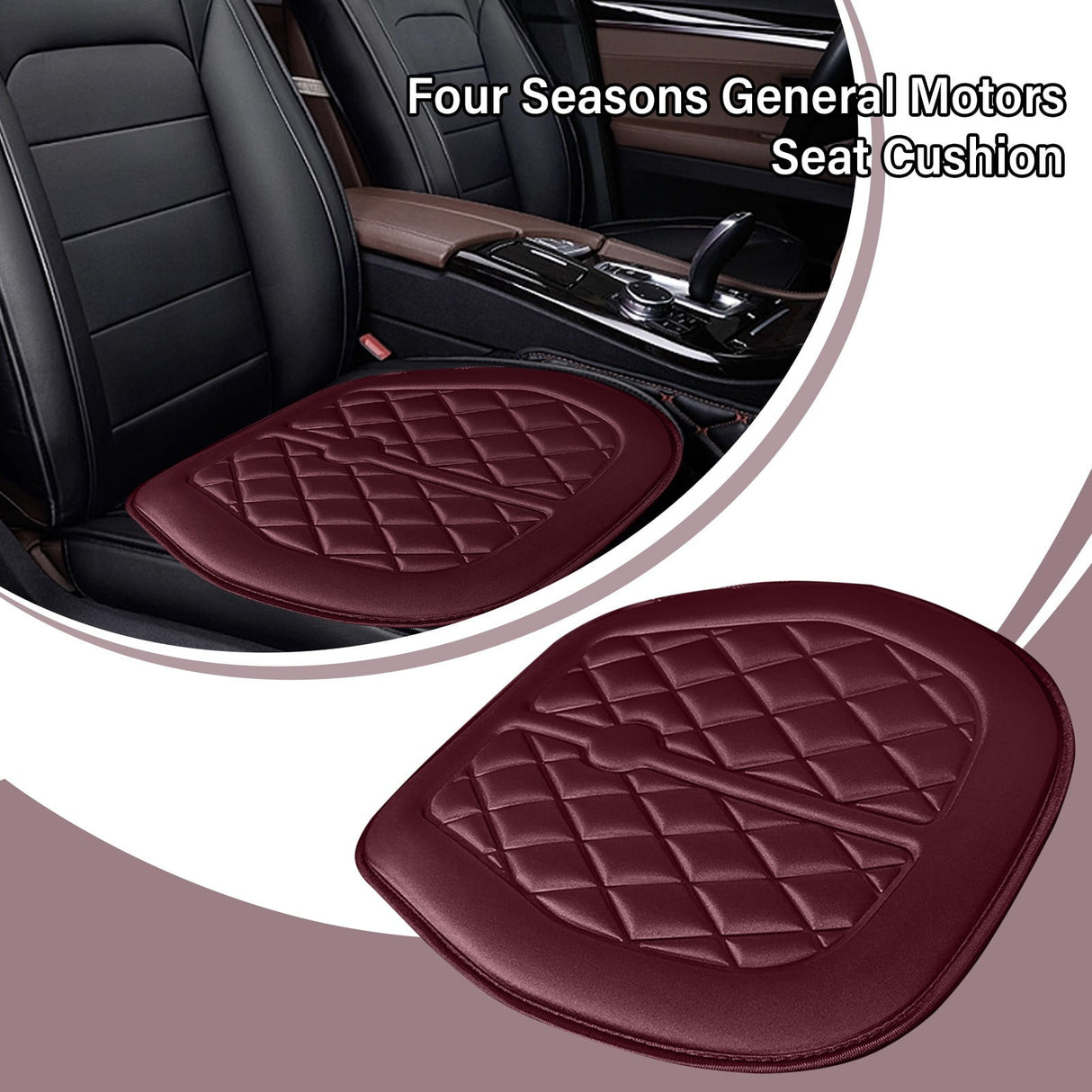 Car Seat Cushion, Driver Seat Cushion with Comfort Memory Foam & Non-Slip Rubber Bottom, Car Seat Pad Works with 95% of Vehicles and Office Chair or Home 48x48cm/18.89x18.89 inches Coffee