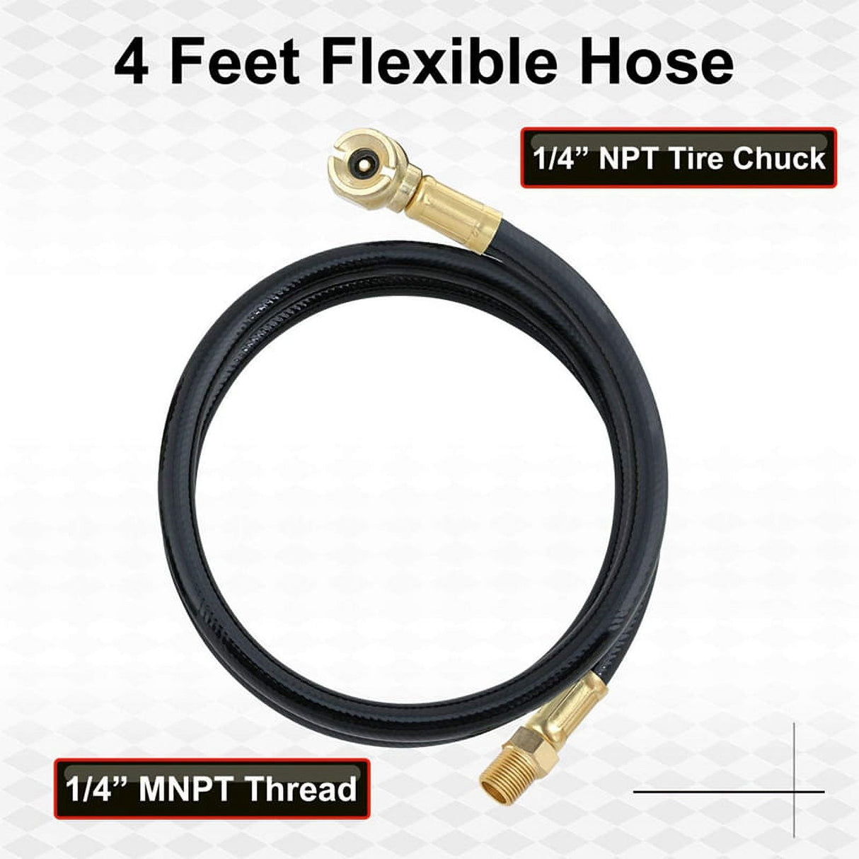 Air Tank Repair Kit W/Safety Valve, Pressure Gauge and 4 Feet Hose Assembly for Portable Carry