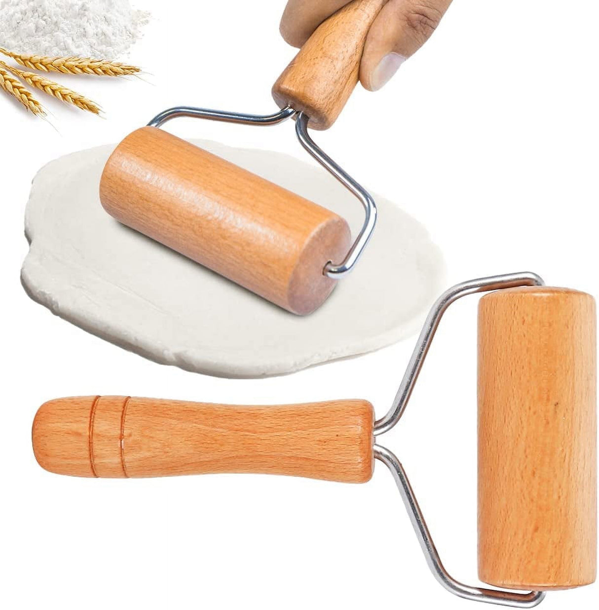 Wooden Rolling Pin Small 9.5cm Non-stick Dough Roller