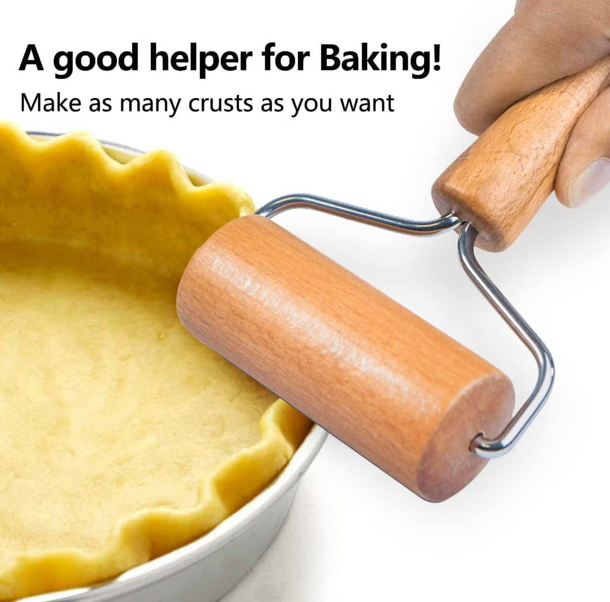 Wooden Rolling Pin Small 9.5cm Non-stick Dough Roller