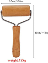 Wooden Rolling Pin Small 9.5cm Non-stick Dough Roller - 45-Degree Angle