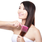 Large Wide Tooth Comb Handle Detangling Reduce Hair Loss Brush Tool (Black) Pink