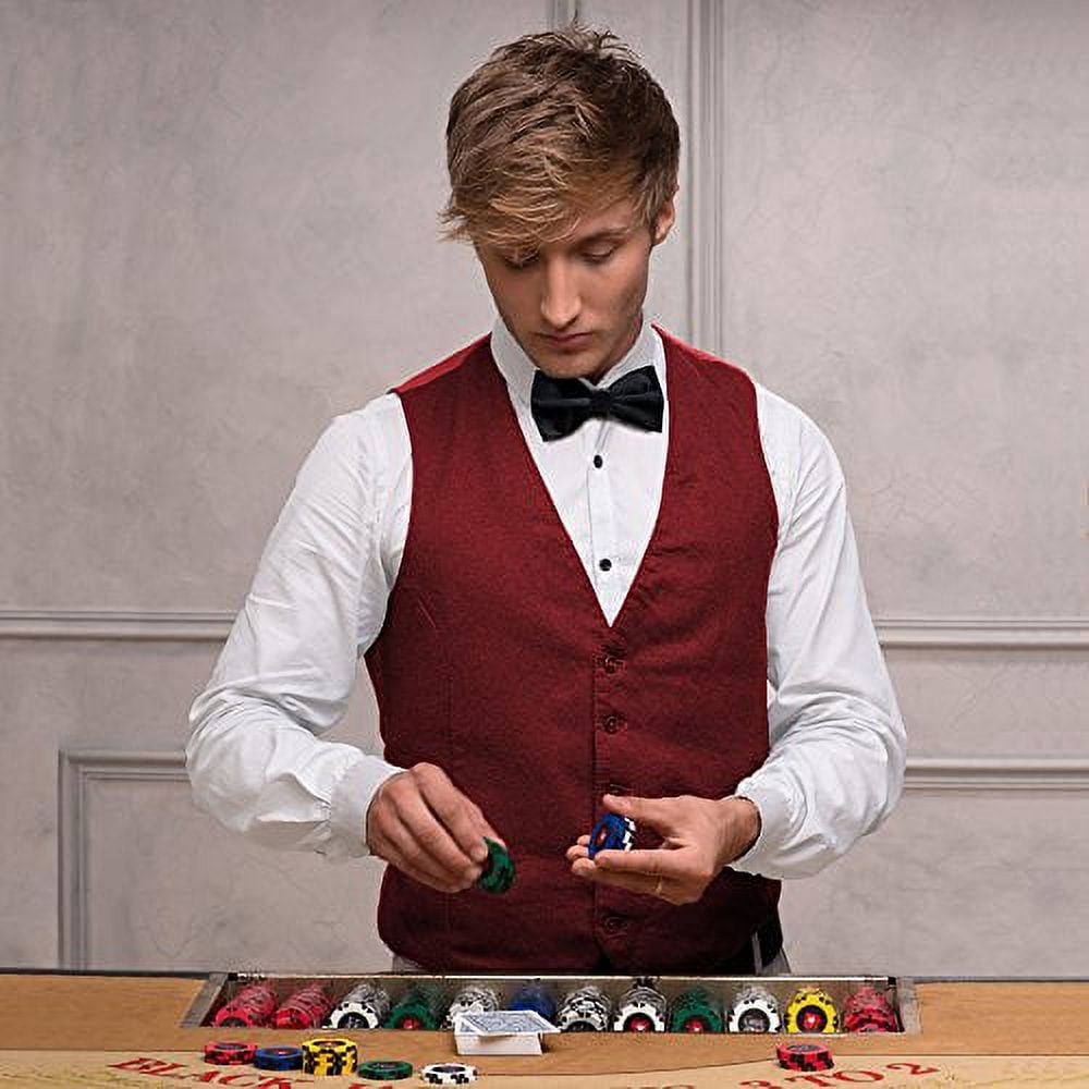 Formal Black Casino & Poker Dealer Pre-tied Adjustable Bow Tie