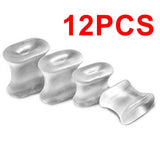 Silicone Gel Toe Separator Orthotics Bunion Toes Spacer Pain Reliever 12Pcs - 45-Degree Angle