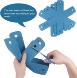 Pot Pan Protectors, Set of 12 and 4 Different Sizes, Larger & Thicker Pan Pot Separator Pads for Stacking and Protecting Your Cookware Cyan - 45-Degree Angle