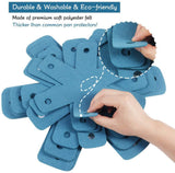 Pot Pan Protectors, Set of 12 and 4 Different Sizes, Larger & Thicker Pan Pot Separator Pads for Stacking and Protecting Your Cookware Cyan