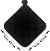5Pcs Kitchen Pot Holders Set Heat Resistant Pure Cotton Potholders Kit Trivets Large Coasters Hot Pads Pot Holders for Everyday Cooking and Baking by 6.5 x 6.5 Inch Black