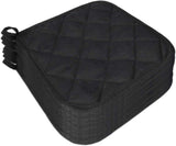 5Pcs Kitchen Pot Holders Set Heat Resistant Pure Cotton Potholders Kit Trivets Large Coasters Hot Pads Pot Holders for Everyday Cooking and Baking by 6.5 x 6.5 Inch Black - Top-Down View