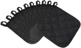 5Pcs Kitchen Pot Holders Set Heat Resistant Pure Cotton Potholders Kit Trivets Large Coasters Hot Pads Pot Holders for Everyday Cooking and Baking by 6.5 x 6.5 Inch Black