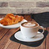 5Pcs Kitchen Pot Holders Set Heat Resistant Pure Cotton Potholders Kit Trivets Large Coasters Hot Pads Pot Holders for Everyday Cooking and Baking by 6.5 x 6.5 Inch Black