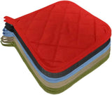 5Pcs Kitchen Pot Holders Set Heat Resistant Pure Cotton Potholders Kit Trivets Large Coasters Hot Pads Pot Holders for Everyday Cooking and Baking by 6.5 x 6.5 Inch Multicolor - Low Angle