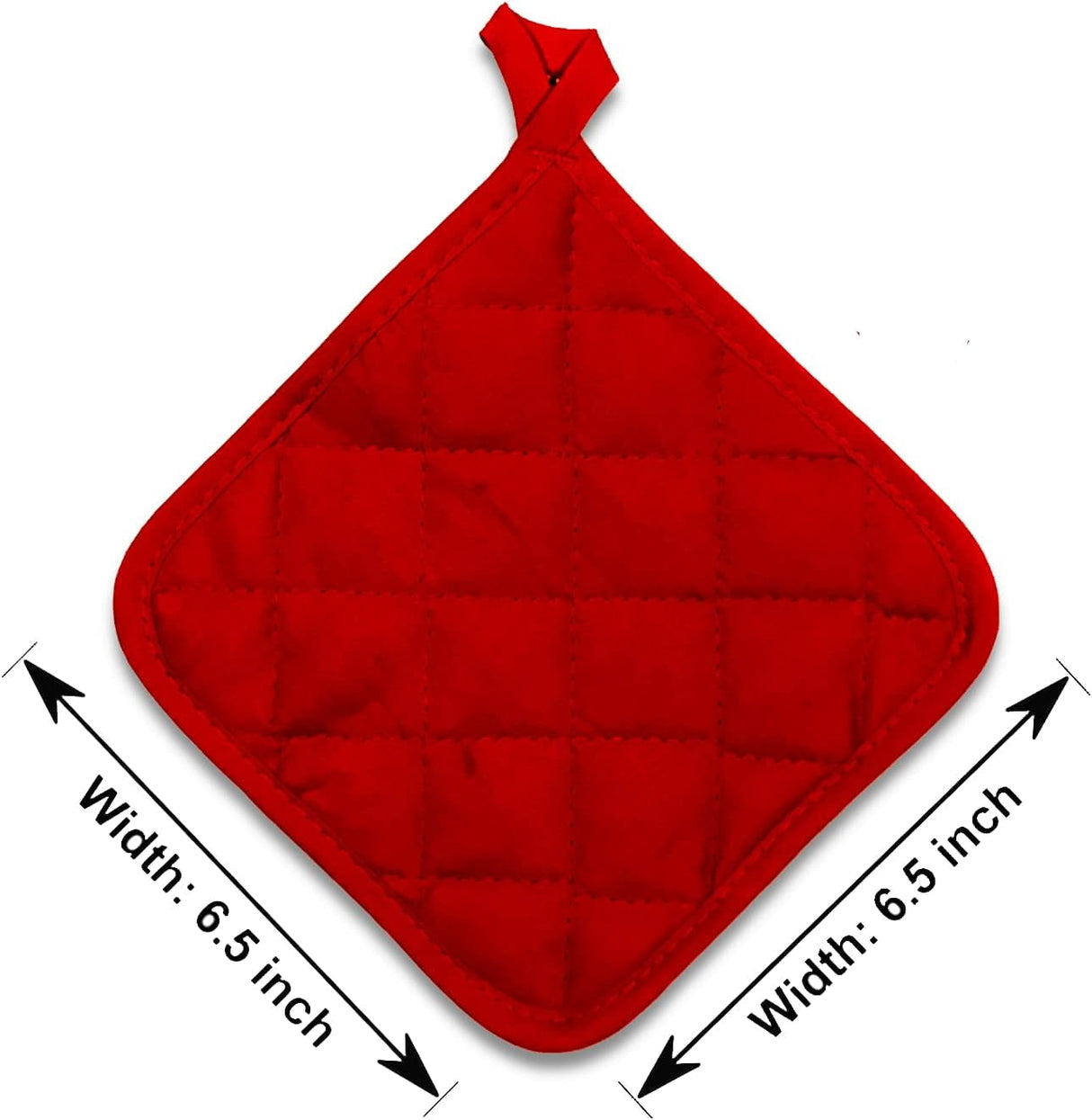 5Pcs Kitchen Pot Holders Set Heat Resistant Pure Cotton Potholders Kit Trivets Large Coasters Hot Pads Pot Holders for Everyday Cooking and Baking by 6.5 x 6.5 Inch Red