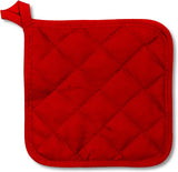 5Pcs Kitchen Pot Holders Set Heat Resistant Pure Cotton Potholders Kit Trivets Large Coasters Hot Pads Pot Holders for Everyday Cooking and Baking by 6.5 x 6.5 Inch Red - Side View