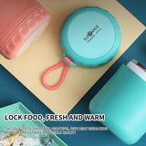 Food Warm Thermal Leakproof Vacuum Stainless Reusable Lunch Box Light Blue◈18 OZ - Rear View