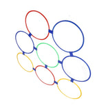10PCS Kids Exercise Hoops Jumping Hopscotch Game Rings for Sensory Training Physical Fitness Dia 47cm / 18.5in - Top-Down View