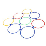 10PCS Kids Exercise Hoops Jumping Hopscotch Game Rings for Sensory Training Physical Fitness Dia 47cm / 18.5in - 45-Degree Angle