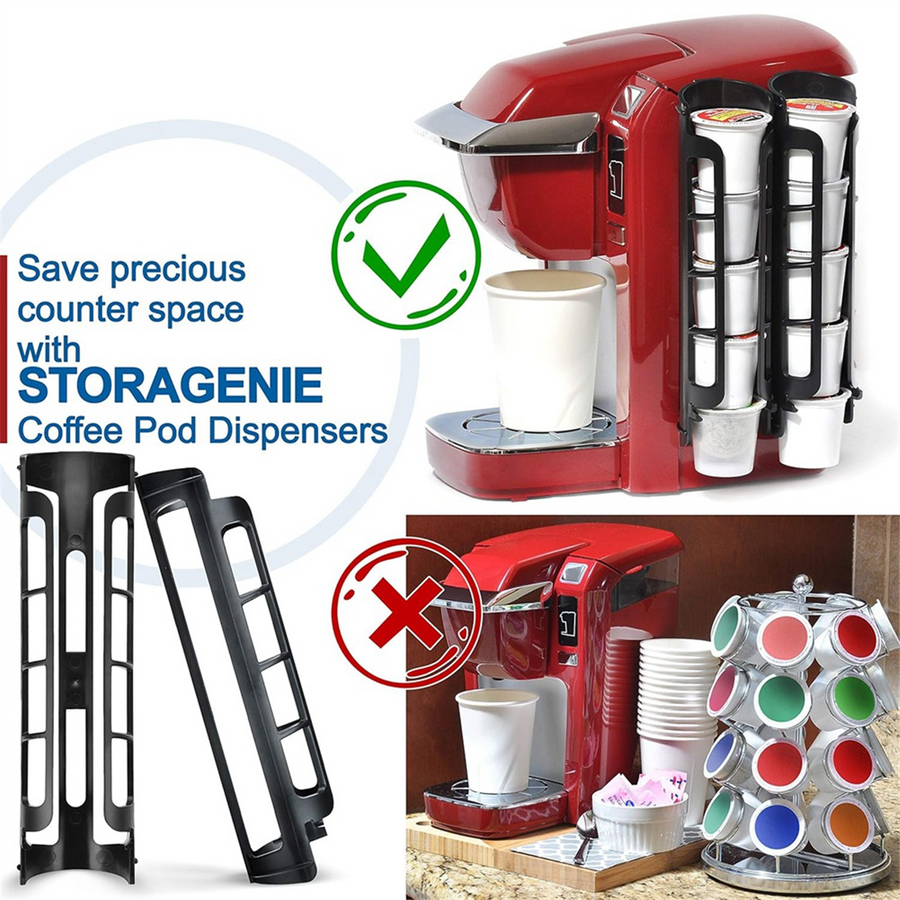 2pcs Coffee Pod Holder Side Mount for K Cup Pods Dispenser for Single- Coffee Makers Black