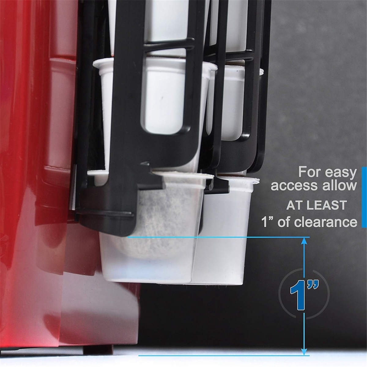2pcs Coffee Pod Holder Side Mount for K Cup Pods Dispenser for Single- Coffee Makers Black