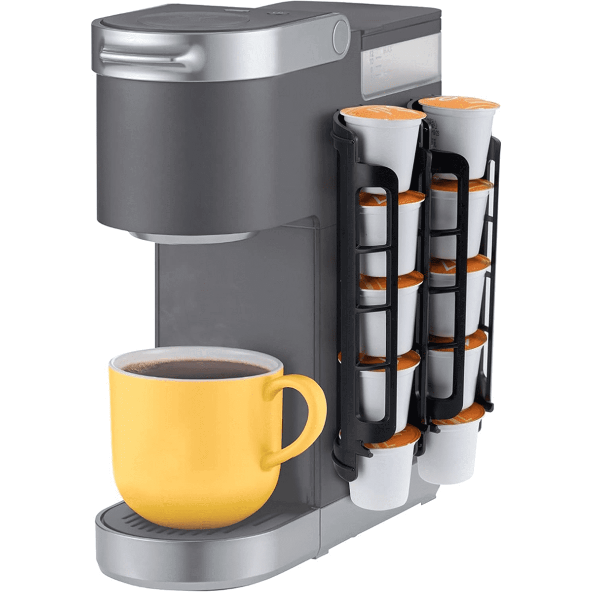 2pcs Coffee Pod Holder Side Mount for K Cup Pods Dispenser for Single- Coffee Makers Black